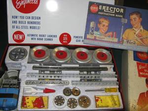 lot 370 image: Gilbert Rocket Launcher Erector Set and Gilbert Microscope