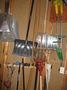 lot 391 image: Large Lot of Yard Tools, Snow Shovels, etc.