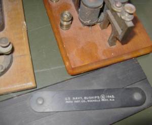 lot 382 image: Pair WWII Military Training Telegraphs and Navy Plotting Device