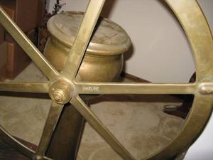 lot 1 image: Antique Bronze Ships Wheel, Oake Engine Co.