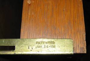 lot 23 image: Antique 1911 Office Oak and Brass Paper File