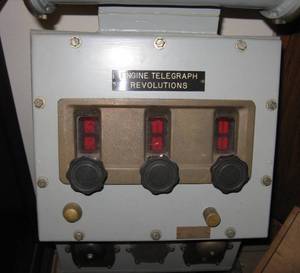 lot 2 image: Working WWII US Navy Ships Telegraph from Twin Screw Steamer Ship