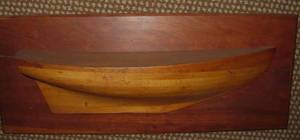 lot 43 image: Antique Mahogany Half Hull Model 