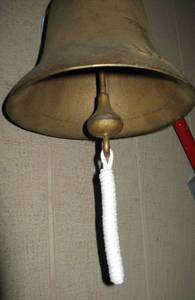 lot 4 image: Original US Navy Cast Iron Ships Deck Bell w Display Wall Mount