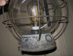 lot 6 image: Antique WWI US Navy Ships Lantern