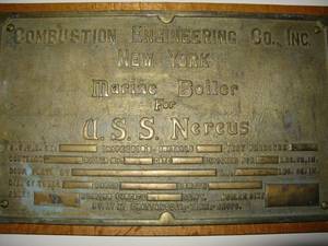 lot 7 image: WWII Bronze Ship Specification Plate