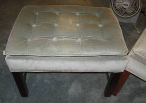 lot 123 image: Pair of Vintage Plush Upholstered Stools