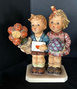 lot 50 image: Four Vintage Hummel Figurines including Hummel Jubilee Figurine and Hummel Figurine