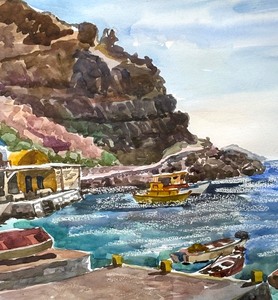 lot 62 image: Original Framed Scenic Watercolor Painting