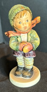 lot 85 image: Four Vintage Hummel Figurines including Hummel Figurine Wonder of Christmas and Hummel Figurine Christmas Delivery