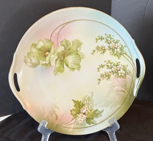 lot 97 image: Three Antique Painted Plates including an Antique RS Prussia Plate