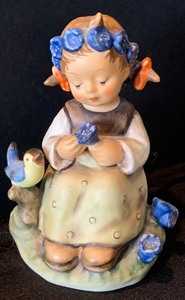 lot 124 image: 1979 Hummel Bell - Girl with Kerchief, Vintage Hummel Figurine The Botanist and More