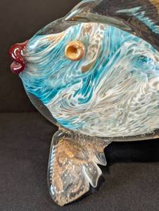 lot 13 image: Signed Art Glass Fish Sculpture