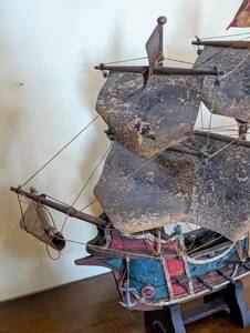 lot 27 image: Vintage Wood Replica Ship Model
