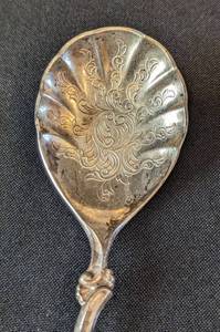 lot 21 image: Vintage Norwegian 830S Sterling Spoon and Relish Fork