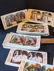 lot 151 image: Vintage Stereoscope and Viewing Cards