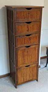 lot 160 image: Five Drawer Wood Storage Cabinet