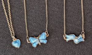 lot 170 image: Norwegian Enamel and Sterling Necklaces and Brooches
