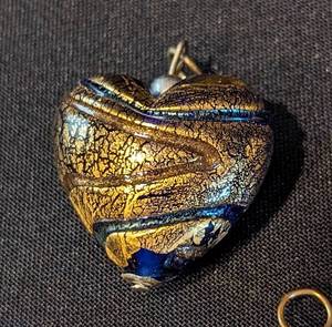 lot 171 image: Three Art Glass Heart Pendants