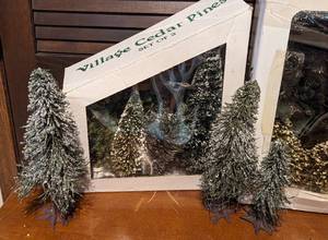 lot 187 image: Christmas Village Snow Village Decorative Trees