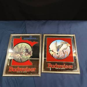 lot 20 image: 2 BUDWEISER FRAMED MIRRORS