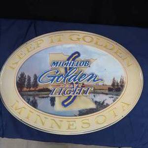 lot 23 image: MICHELOB GOLDEN LIGHT ALUMINIUM SIGN