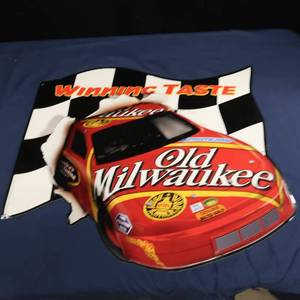 lot 37 image: OLD MILWAUKEE NASCAR SIGN