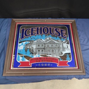 lot 69 image: PLANK ROAD BREWERY ICE BREWED FRAMED MIRROR