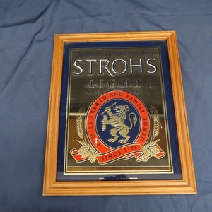 lot 71 image: STROHS LIGHT FRAMED MIRROR