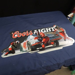 lot 77 image: COORS LIGHT NASCAR TIN SIGN