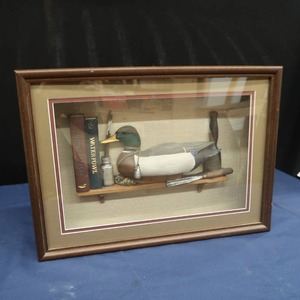 lot 81 image: MALLARD DUCK DECOY IN BOX FRAME