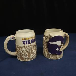 lot 84 image: 2 MINNESOTA VIKINGS STEINS