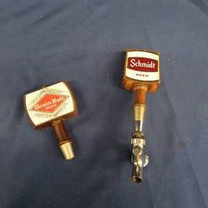 lot 87 image: SCHMIDT BEER AND GRAIN BELT BEER TAP HANDLES