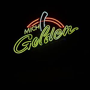 lot 97 image: MICH GOLDEN LIGHT NEON LIGHT SIGN