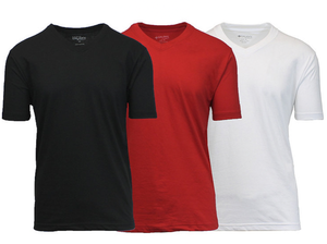 New Galaxy by Harvic Mens 3-Pack V-Neck Tees Size XL