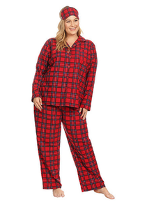 New White Mark Womens Plus Pajama Set with Sleep Mask - Size 2XL