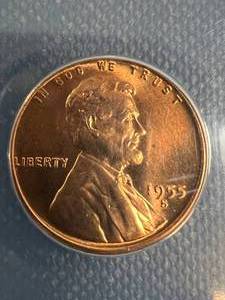 1955-S US WHEAT CENT ANACS MS67