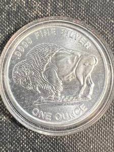 1 TROY OZ .999 FINE SILVER BUFFALO INDIAN ROUND IN AIRTITE