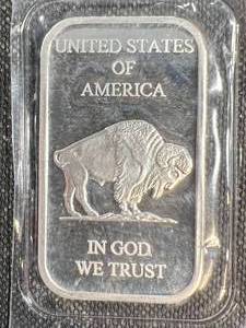 1 TROY OZ .999 FINE SILVER BUFFALO INDIAN BAR