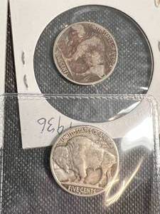 GROUP OF 6 US BUFFALO NICKELS