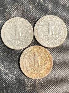 3 US WASHINGTON QUARTERS 1953P-D-S