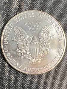 1999 AMERICAN SILVER EAGLE 1 TROY OZ .999 FINE SILVER