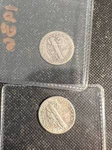 4 US MERCURY DIMES 1936 1937 1939X2
