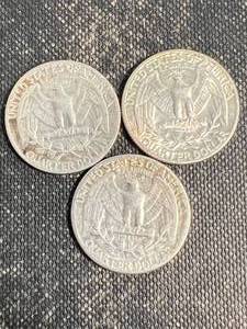 3 US WASHINGTON QUARTERS 1954P-D-S