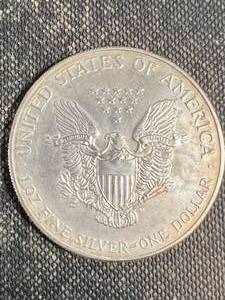 1993 AMERICAN SILVER EAGLE 1 TROY OZ .999 FINE SILVER
