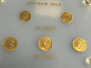 CALIFORNIA FRACTIONAL GOLD 5 COIN SOUVENER SET 10C 25C