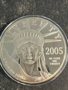 4 TROY OZ .999 FINE SILVER PLATINUM LAYERED LIBERTY ROUND IN AIRTITE