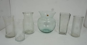 lot 27 image: Vintage Glass Flower Vases--Miscellaneous Sizes