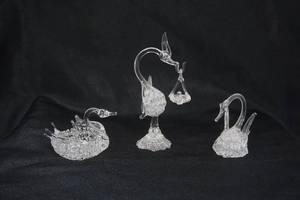 lot 38 image: (2) Vintage Blown Art Glass Miniature Figures...