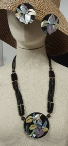 lot 48 image: Vintage Fashion Jewelry Necklace With Matching Earrings...